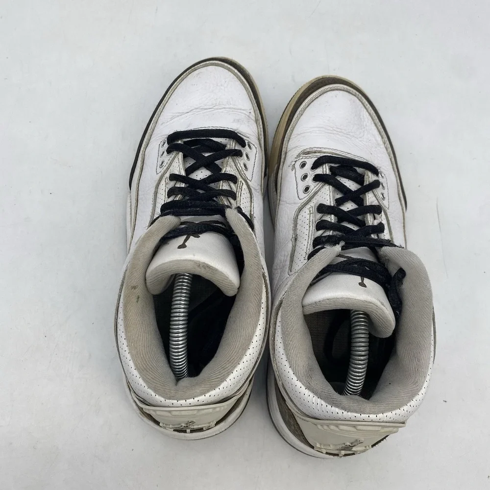 Air Jordan 3 Retro Mocha Shoes Mens 8.5 White Lace Up Y2K Sneaker Casual Nike
